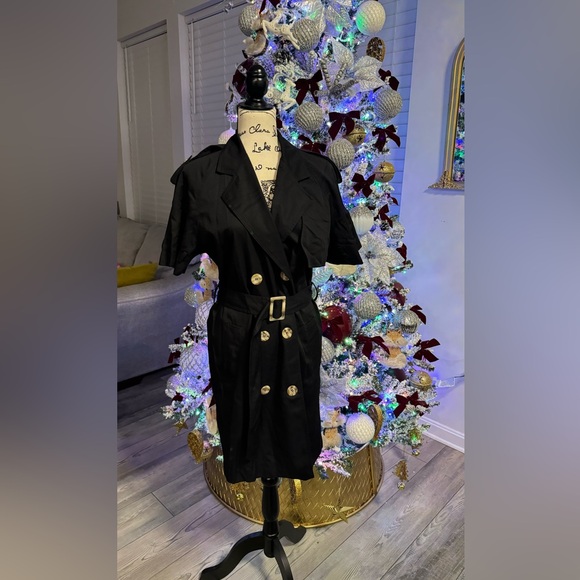 Ladies Waist Belt Blazer Double Breasted Casual Pockets Female Mini Suits Dress - Picture 2 of 14